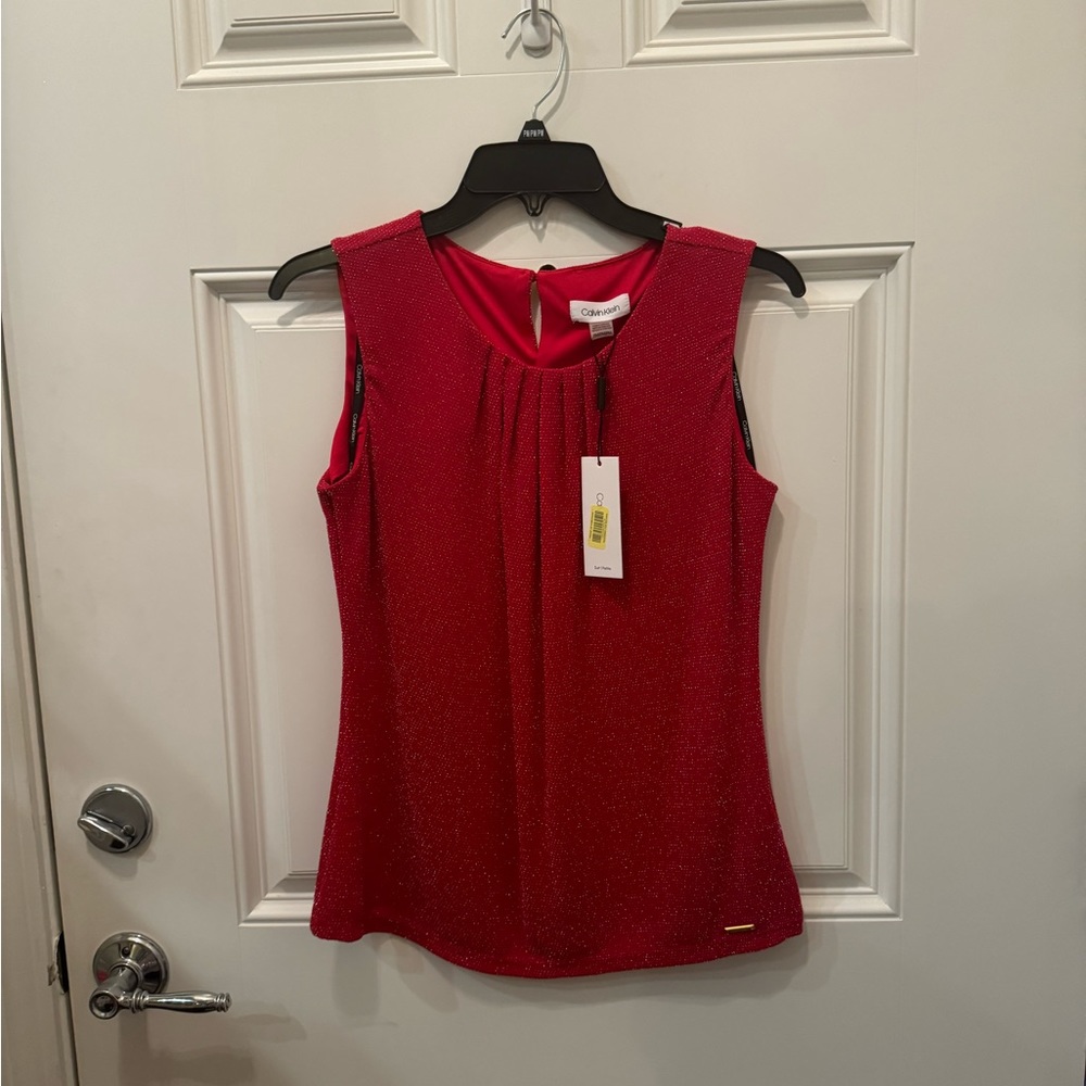NWT!! Calvin Klein sleeveless top in red!!